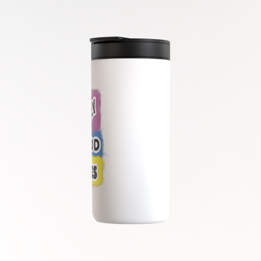 "Only Good Vibes" Small Travel Mug | Stainless Steel Coffee Thermos