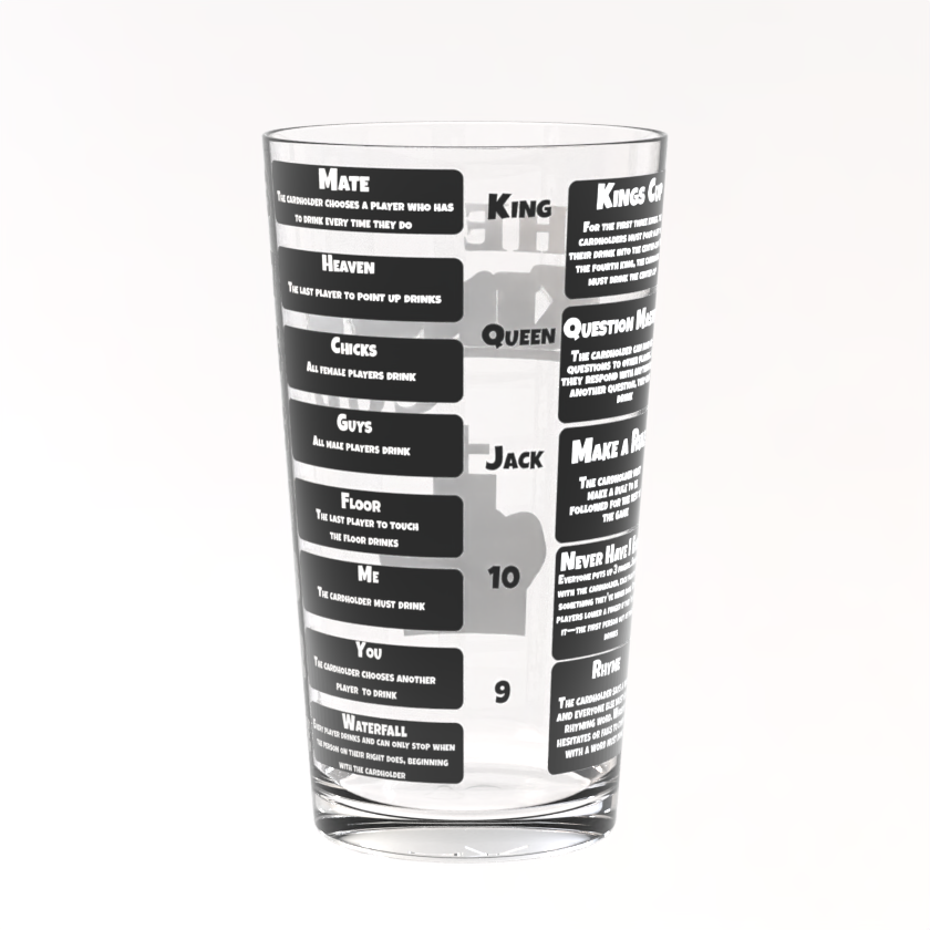 "The King's Cup" Drinking Game Glass