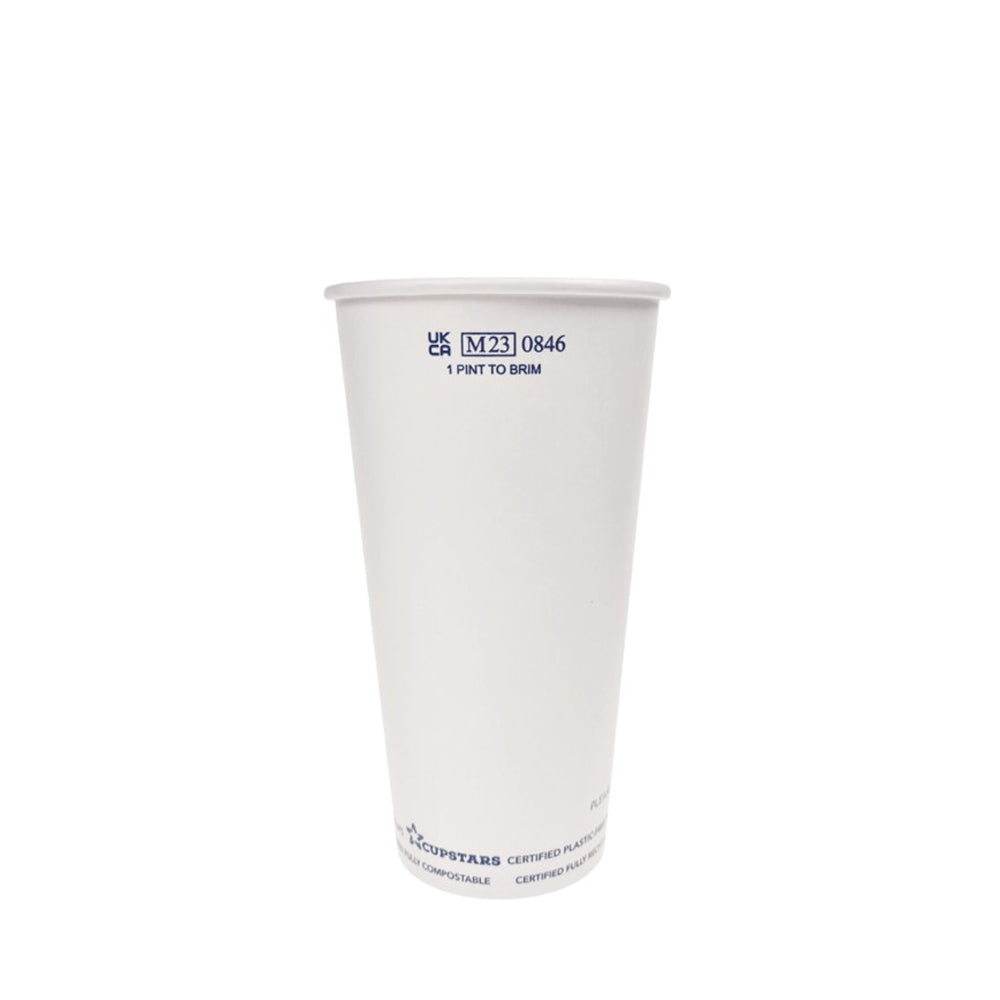 Aqueous Coated Paper cup | Pint to Brim | UKCA marked | Pack of 1000 - Kartapack