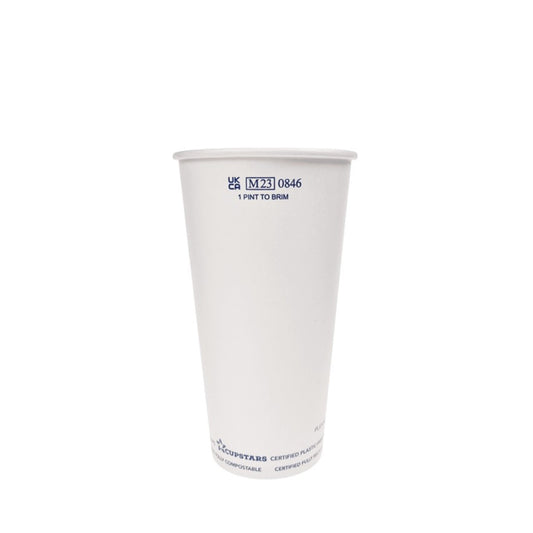 Aqueous Coated Paper cup | Pint to Brim | UKCA marked | Pack of 1000 - Kartapack 