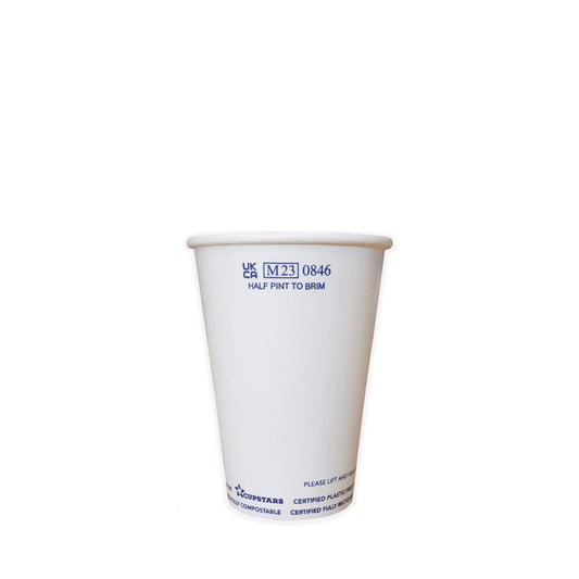 Aqueous Coated Paper cup | Half Pint to Brim | UKCA marked | Pack of 1000 - Kartapack 